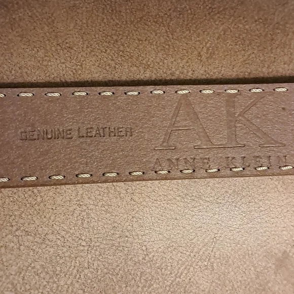 Ann Klein Women Brown Leather Belt with Stitching Size M Boho Western Cowgirl - Picture 7 of 8